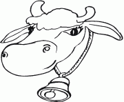 une vache avec une cloche dessin à colorier