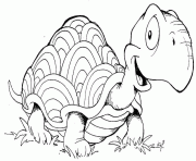 Coloriage tortue dans l herbe