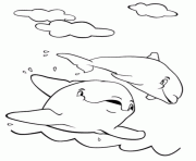 dauphins dessin à colorier