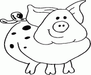 Cochon avec des taches dessin à colorier