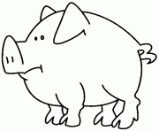 Coloriage cochon qui mange une glace dessin