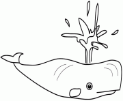 baleine crache de l eau dessin à colorier