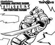 tortue ninja vec logo dessin à colorier