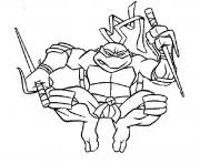 Coloriage tortue ninja vec logo dessin