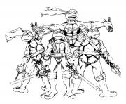 Coloriage tortue ninja nouveau outils de combat dessin