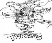 Coloriage tortue ninja equipe fantastique dessin