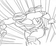 Coloriage tortue ninja en velo casque dessin