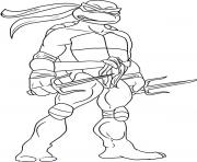 Coloriage tortue ninja solitaire dessin
