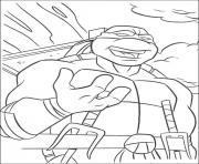 Coloriage tortue ninja avec son skate dessin