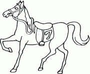 cheval avec une selle dessin à colorier