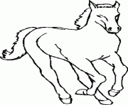 Coloriage cheval qui mange dessin