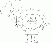 carnaval enfant deguise en lion dessin à colorier