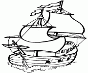 bateau voilier 3 dessin à colorier