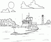 Coloriage bateau moteur dessin