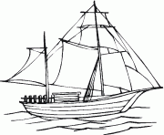 Coloriage bateau qui rentre au port dessin