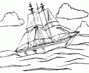 Coloriage bateau a moteur dessin