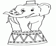 Coloriage elephant de cirque dessin