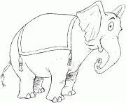 Coloriage un chien avec un elephant dans un cirque dessin