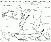 un elephant sous l eau dessin à colorier
