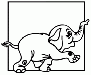 elephant avec un cadre dessin à colorier