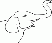 tete d elephant avec sa trompe dessin à colorier