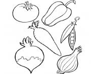 fruits et legumes dessin à colorier