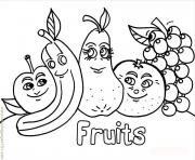 famille de fruits dessin à colorier