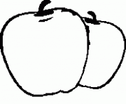 fruits dessin de deux pommes dessin à colorier