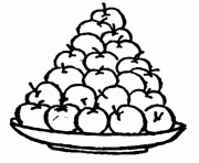 pyramide de pomme dessin à colorier