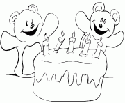 gateau d anniversaire avec 5 bougies dessin à colorier