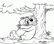 Cindy Bear et Yogi sous un arbre dessin à colorier