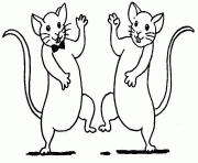deux souris qui dansent dessin à colorier