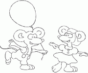 deux souris et un ballon dessin à colorier