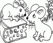 Coloriage un cochon dans une montgolfiere avec une tete de souris dessin