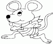 une souris qui tire la langue dessin à colorier