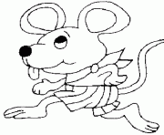 Coloriage une souris qui tire la langue