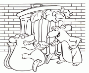 Coloriage souris avec du bon fromage dessin