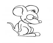 Coloriage une souris devant du fromage dessin