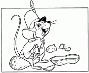 la souris avec des noisettes dessin à colorier