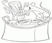 souris casserole recette dessin à colorier