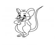 Coloriage trois souris pour un morceau de fromage dessin