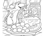 Coloriage trois souris pour un morceau de fromage dessin