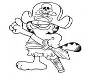 Coloriage garfield pirate