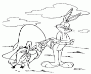 Sam le pirate et Bugs Bunny dessin à colorier