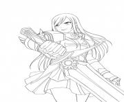 Coloriage erza scarlett 595x746