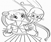 Coloriage manga chat intrige dessin