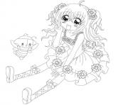 Coloriage fille manga 38 dessin