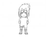 Coloriage naruto shippuden sasuke dessin