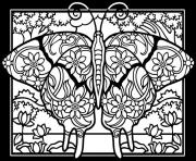 Coloriage fleur et papillon dessin