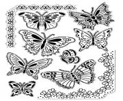 adulte difficile papillons vintage dessin à colorier